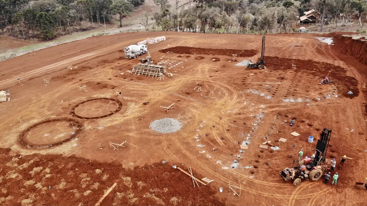 Obra vista por drone